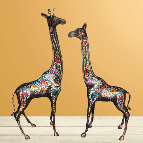 Brass Giraffe Statue Set of 2 Pieces 18kg